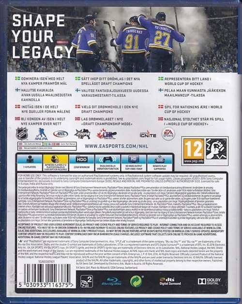 EA Sports NHL 17 - PS4 (A-Grade) (Genbrug)